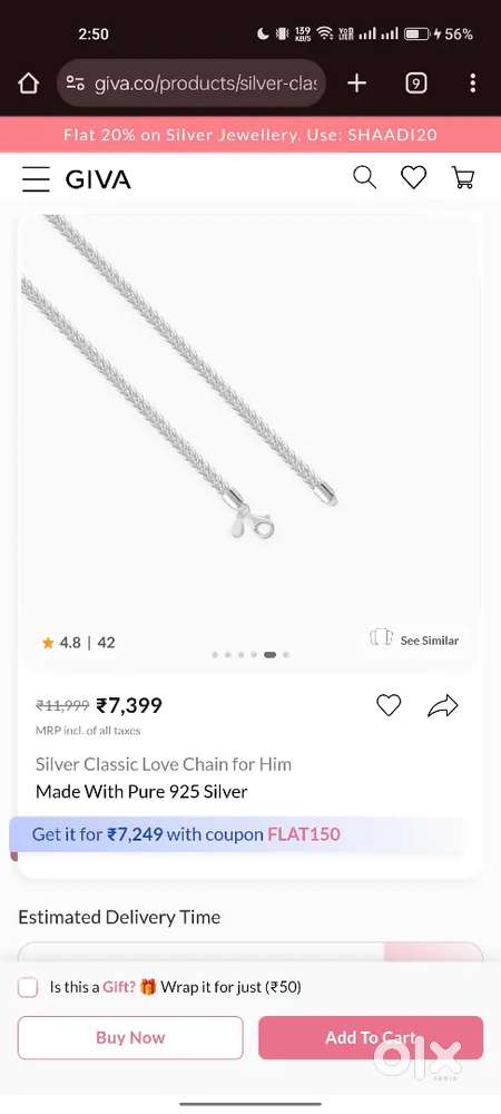 Men silver chain