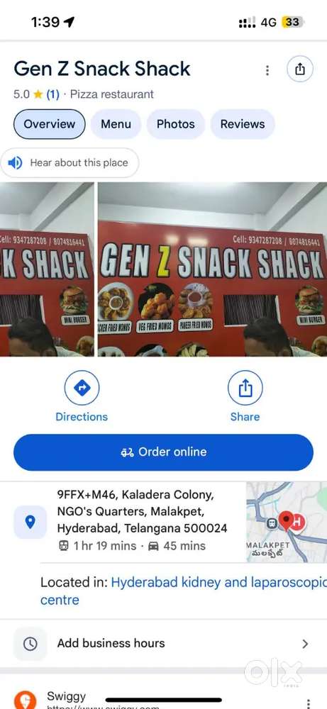 Running cafe for sale