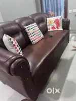 Leather Sofa set 3 seater and single seater.