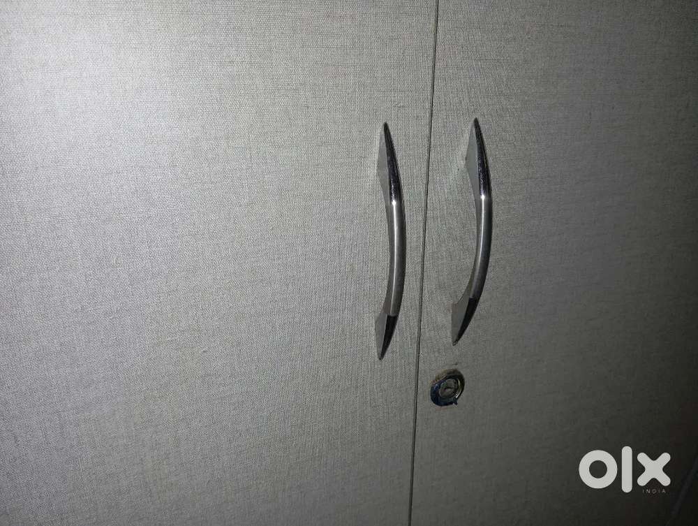 Wooden cupboard with lock and dual handles-Excellent condition!