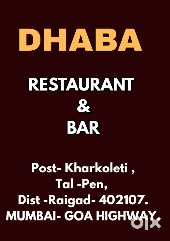 Dhabha restaurant and bar for rent