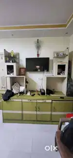 Sofa cum bed and Showcase and MS coboard