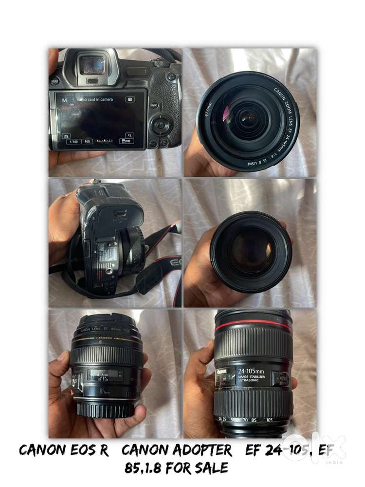 I want to sell my canon eos r  camera with canon ef 24-105, 85 mm 1.8