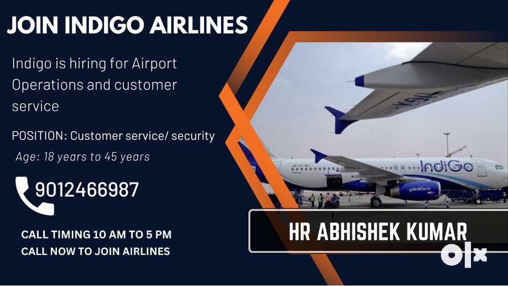 IndiGo Airlines Job- Airport Ground Staff, Cabin Crew, Driver & more.