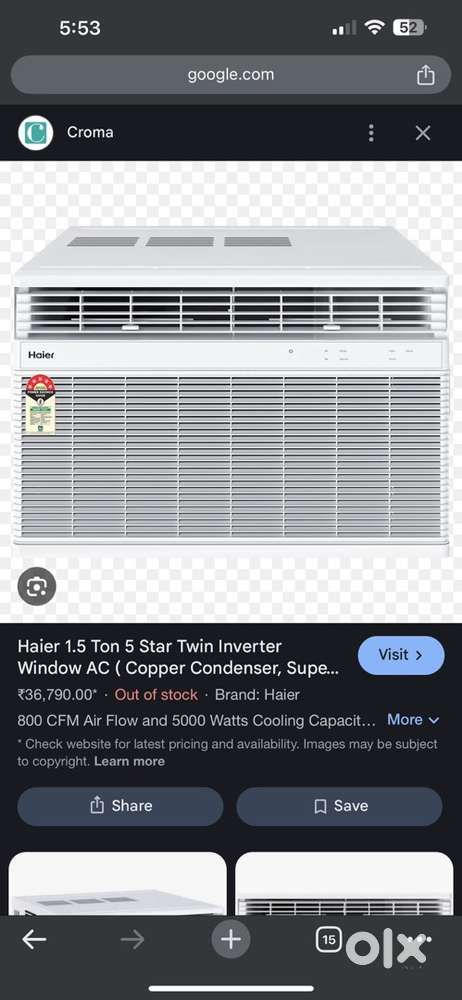 Haier company 1.5 ton AC bought in january 2023 and working perfectly