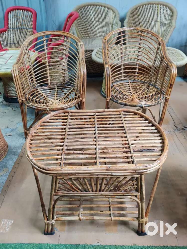 Cane Heena chair cane table bamboo furniture set stool handicraft