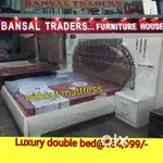 King size double bed royal white color