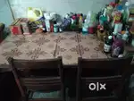 Wooden dining table with 3 chairs
