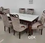 6 CHAIRS DINING MARBLE SET IN STARF FURNITURE
