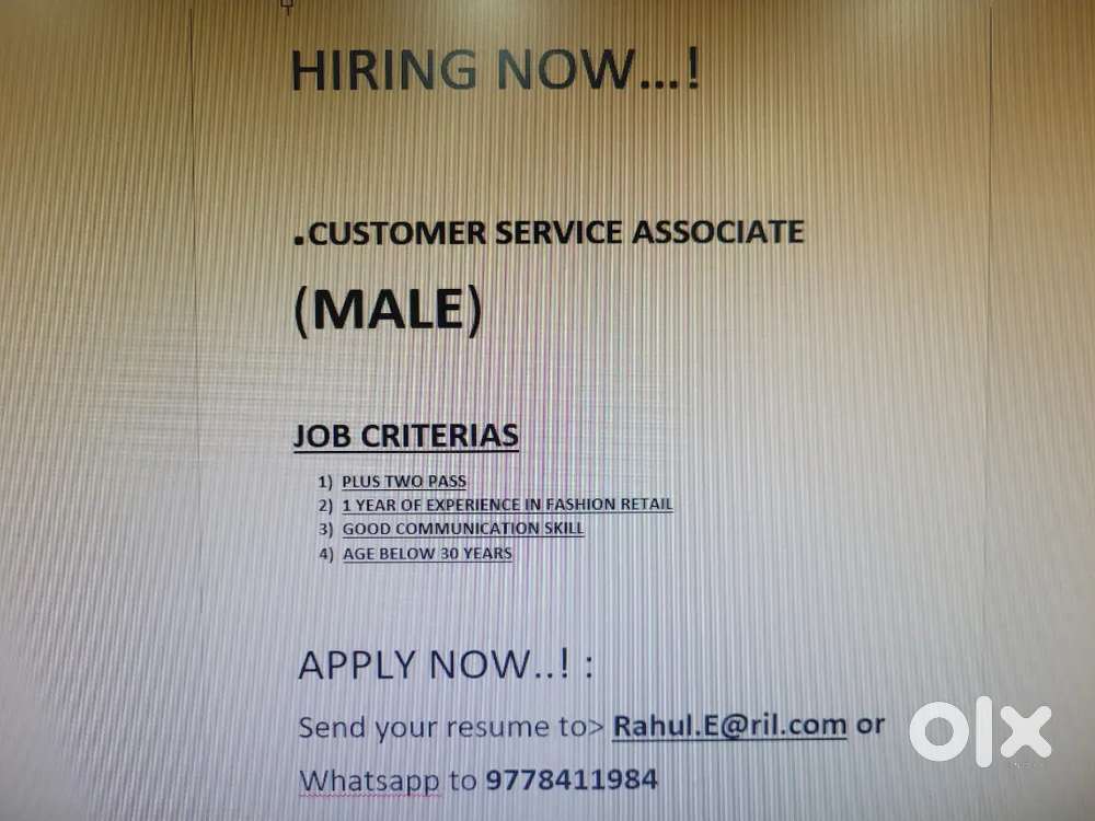 Customer Service Associate