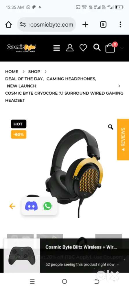 Cosmic Byte CryoCore 7.1 Surround Wired Gaming Headset