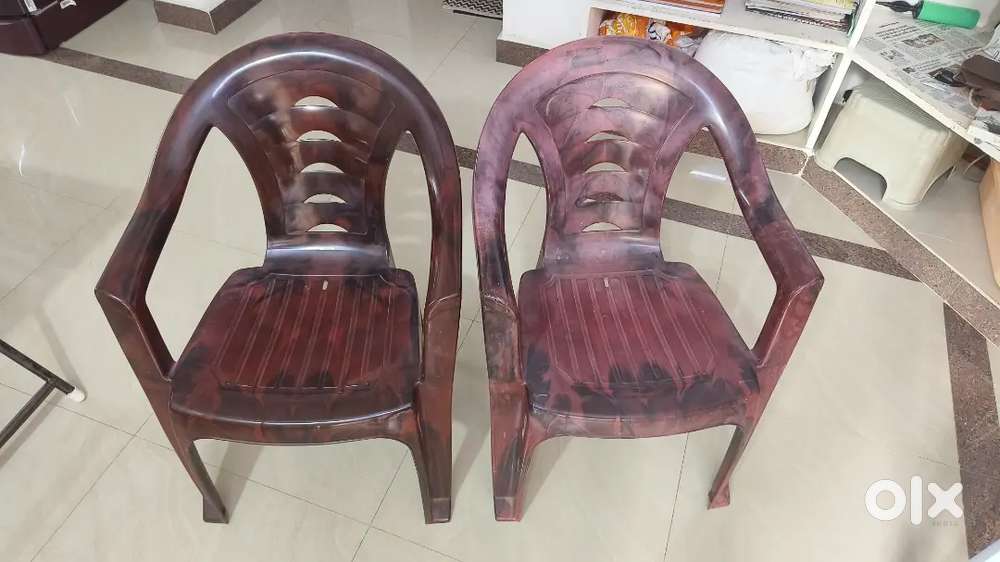 Two plastic chairs