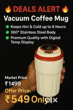 Insulated Vacuum Thermal Mug with Temperature Display, Leak-Proof,