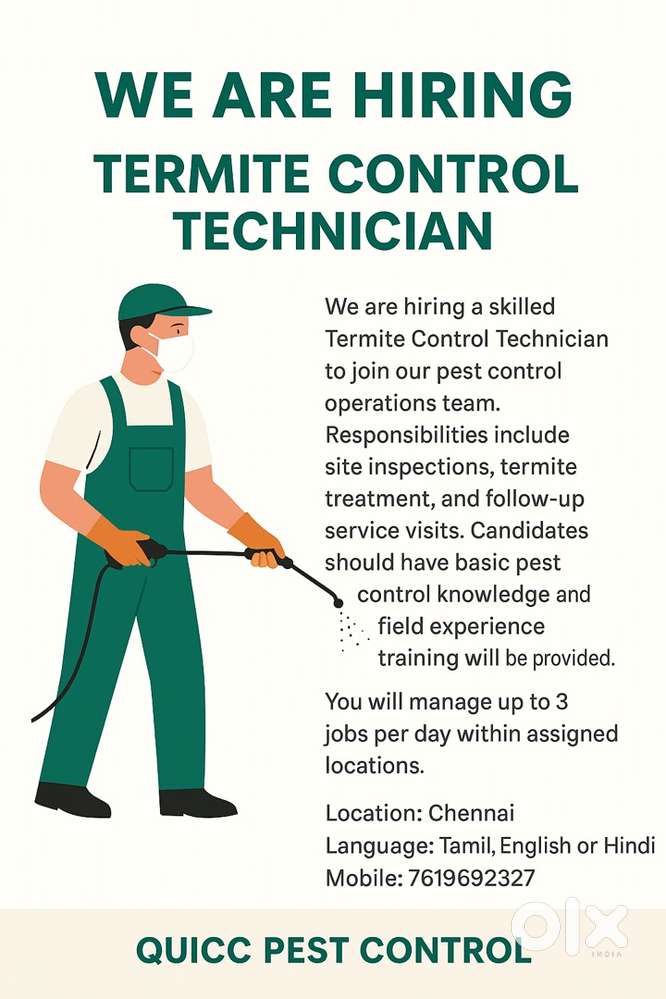 Experienced Termite Treatment Technician Needed
