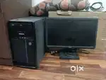 Monitor and cpu with power cable