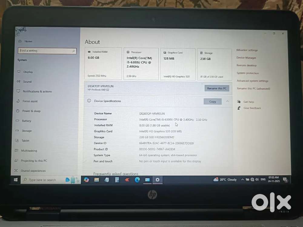 Hp laptop good condition