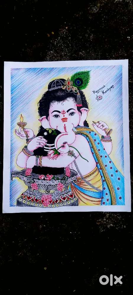 Penting Ganesh ji ka water colour