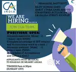 GST, Book Keeping, Journal Entries, working knowledge of Excel.