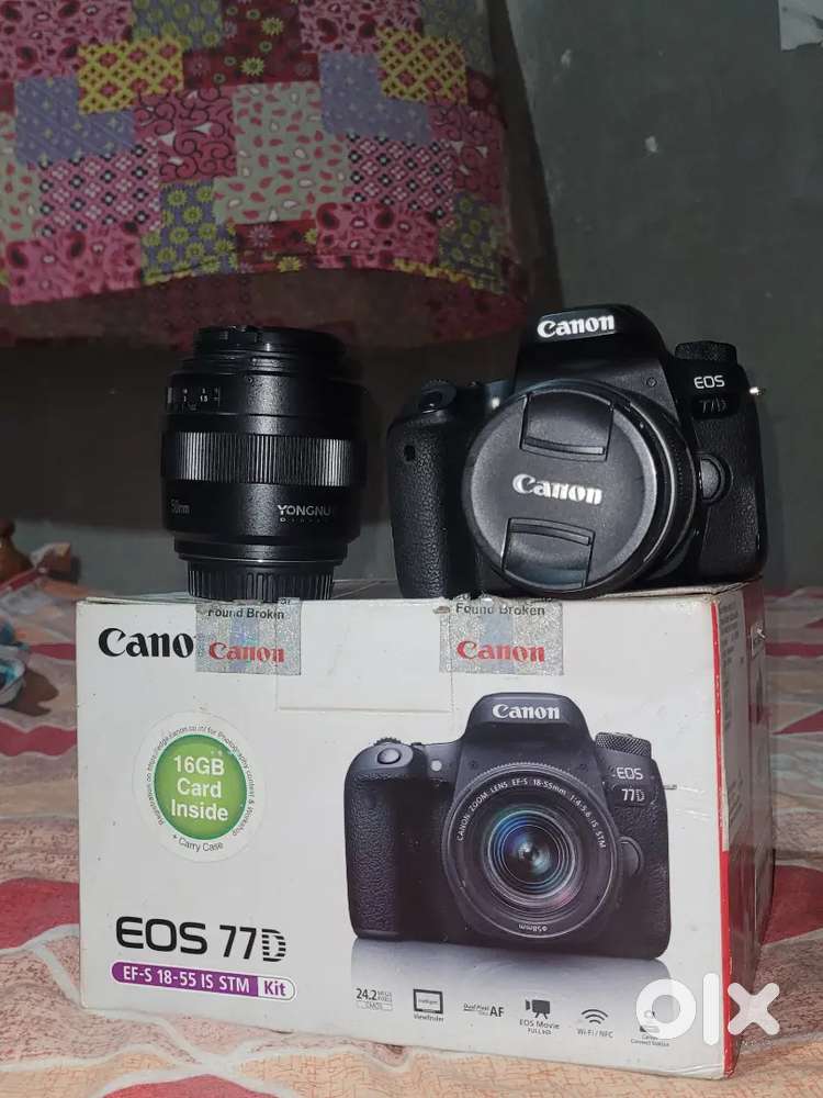 Canon 77d with 50mm 1.4 and 18-55mm kit, mint condition