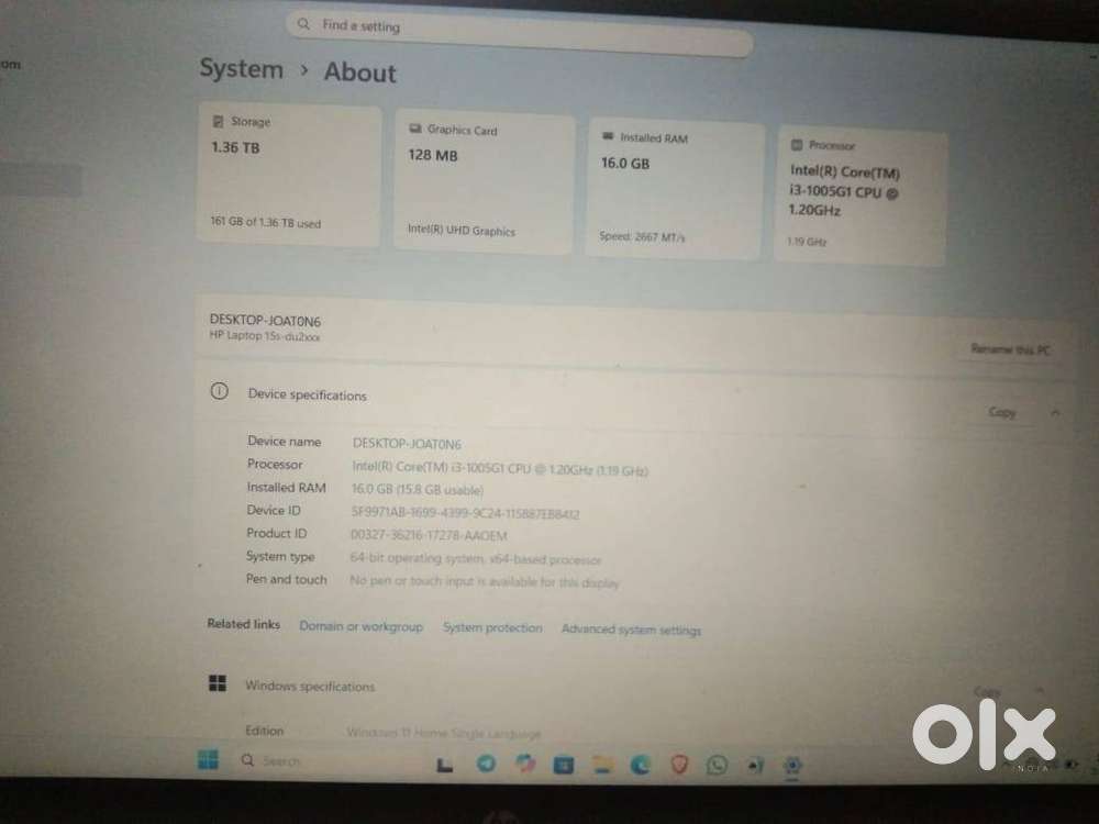 HP Laptop i3 10th Gen