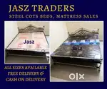 #ABQ Metal Iron Fancy Steel Cot Hostel Cot Bed Mattress Available#