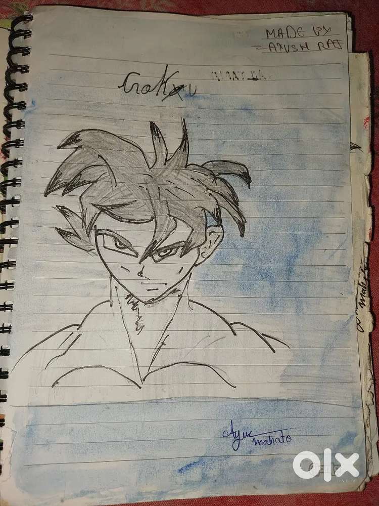 Goku Sketch On sketch book with background And With Good Frame Thankss