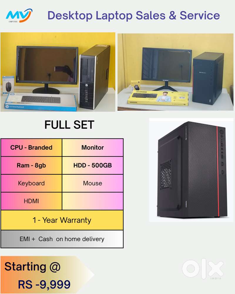 Monitor  Keyboard Mouse  1-year Warranty  Low Price Full Set