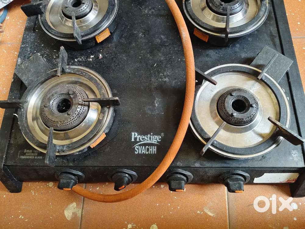 Svachh Black Toughened Glass Manual Gas Stove (4 Burners)