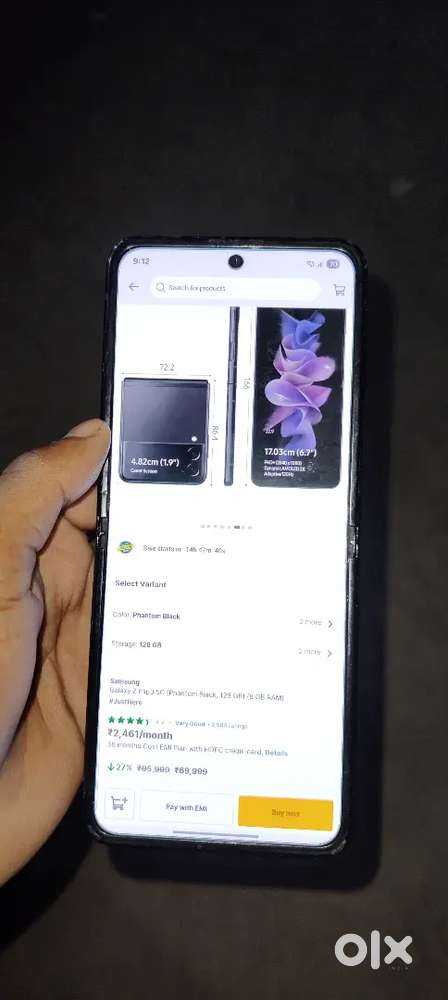 Samsung z flip 3 5g  19500