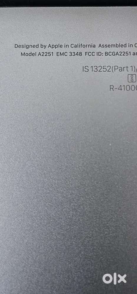 Macbook A2251 mid 2020 16gb ram.1tb ssd with original charger.