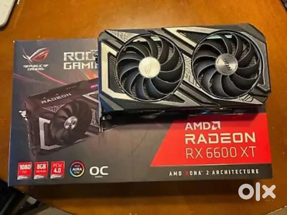 Used ASUS ROG Strix AMD Radeon RX 6600 XT OC Edition Gaming GPU.