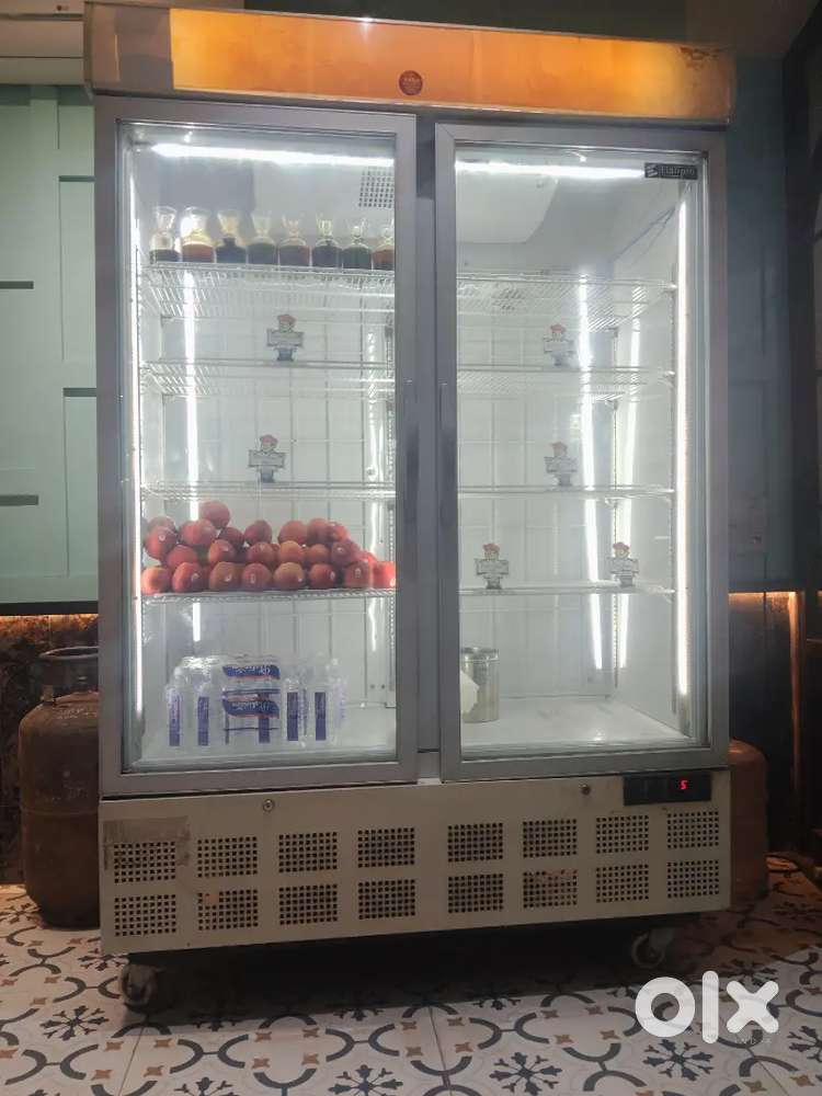 double-door commercial glass door refrigerator