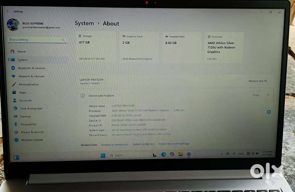 Lenovo ideapad slim Laptop