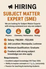 Hiring: Subject Matter Expert (SME)