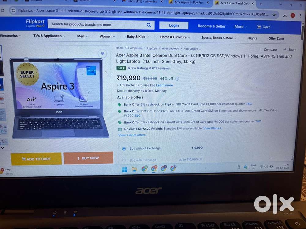 Acer laptop for sale 9999