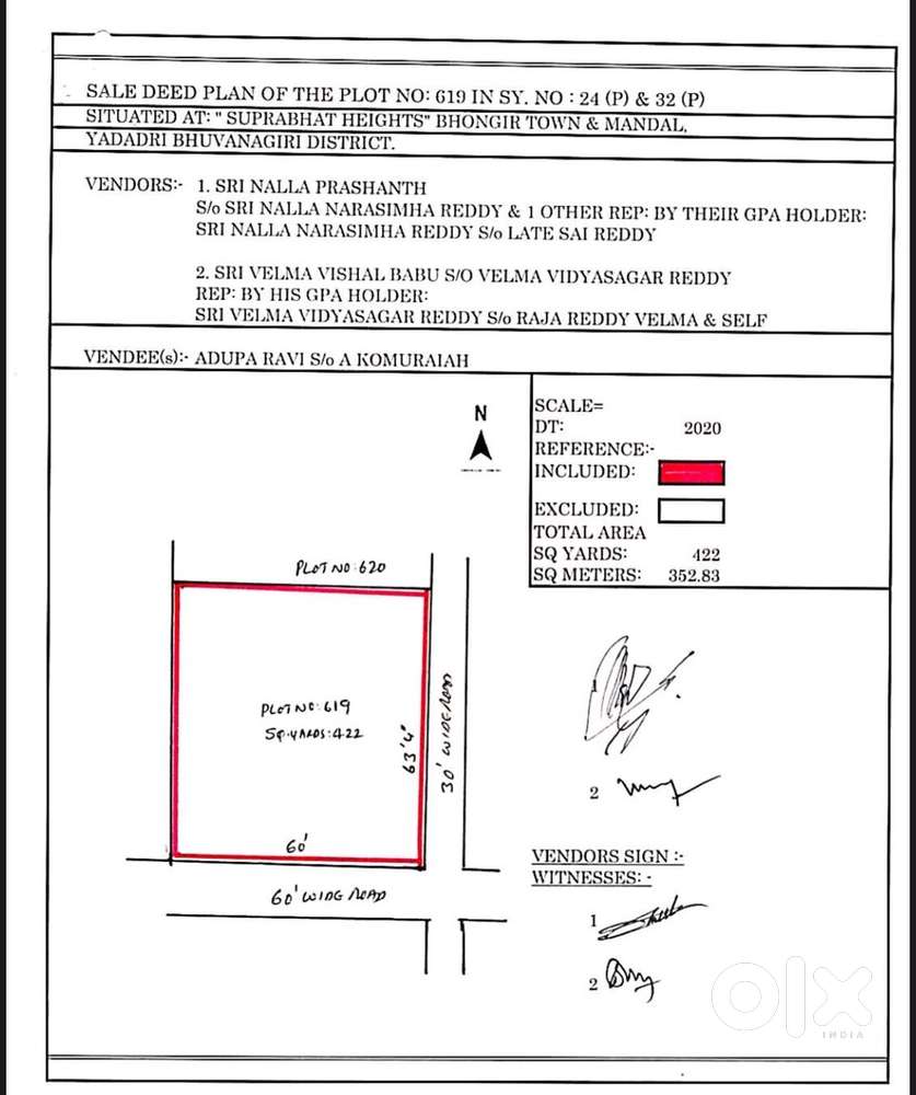 422 sq.yard open plot in Suprabhat Heights, Bhongir, Hyderabad