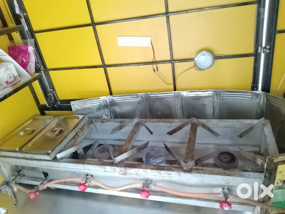 Heavy quality mein Patti chulha 5 burner and 2 fryer