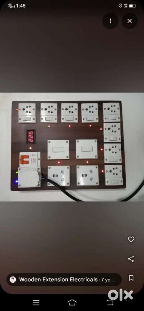 Plywood Sheet Total Wooden Extension Sockets LED