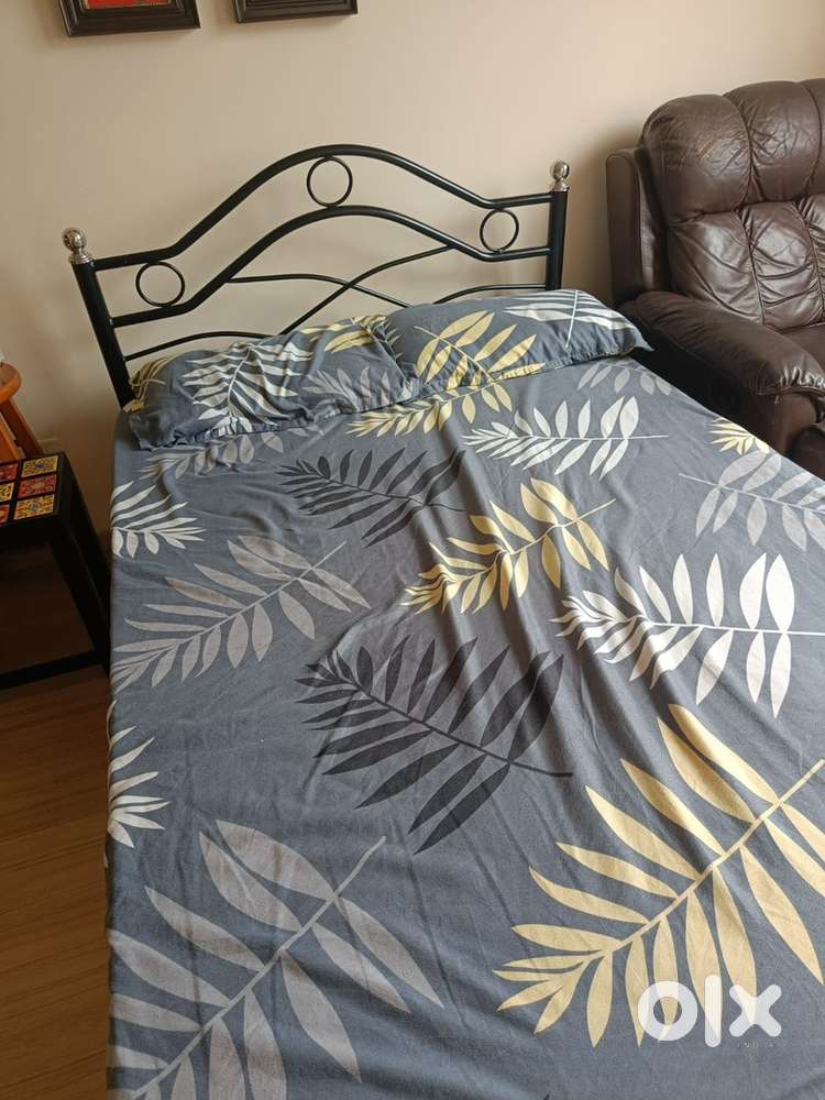 Queen size iron cot with mattress