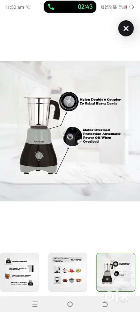 Nutripro 550w mixer grinder machine