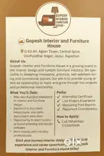 Required site supervisor for furniture and interior business
