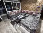 Sofa Set with Cushions and Table
