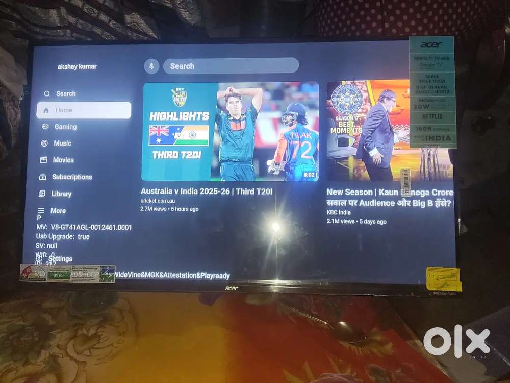 Acer led tv 11 month old with bill box with all things