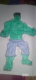 Hulk Drawing on cardboard