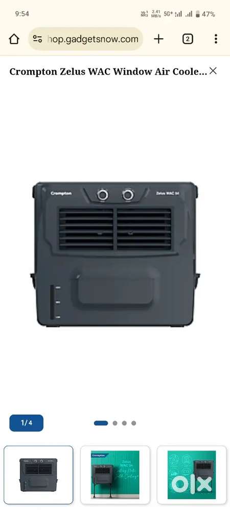 Crompton zelus air cooler  54 l good condition