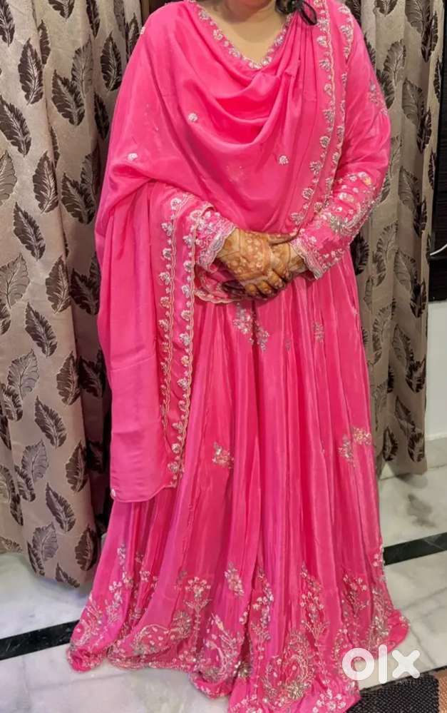 One piece pink colour gown