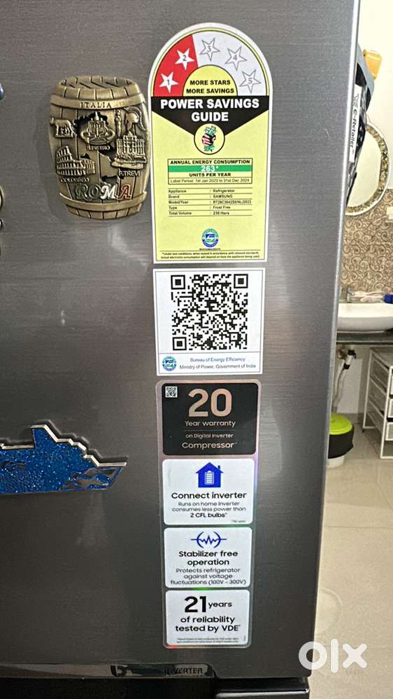 Samsung double door fridge 236L