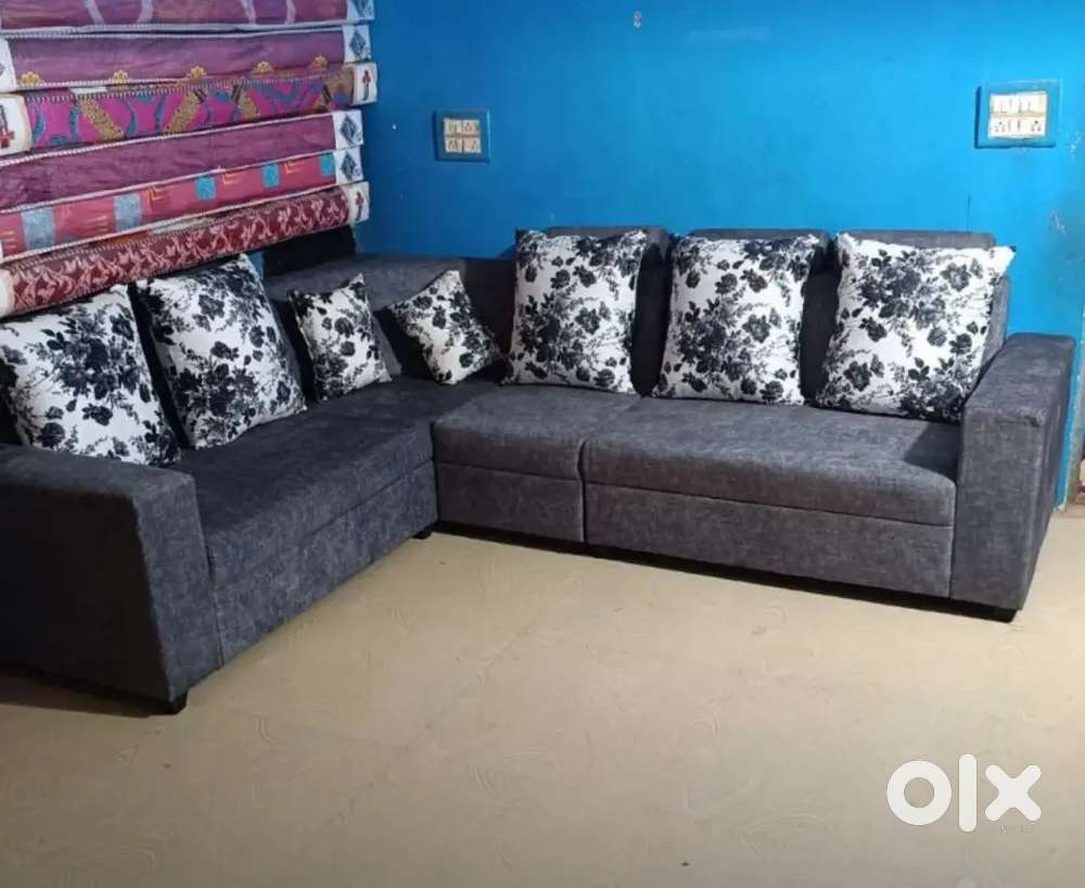 Premium L-Shape Sofa Set 40 Density Foam 5 Years Warranty