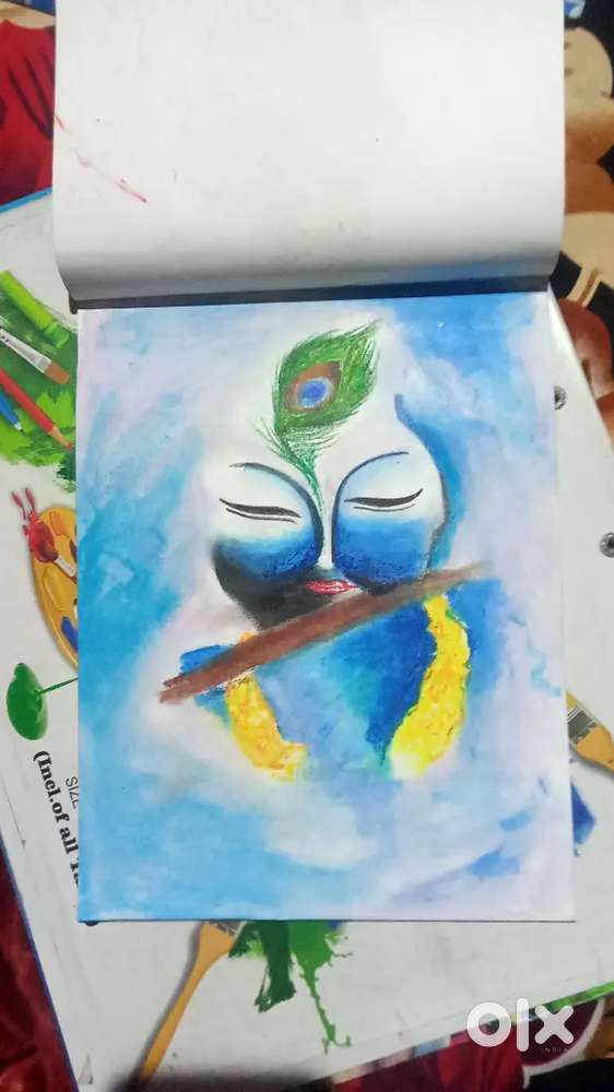 One of the world Blessing of lord krishna Pastle art little krishna