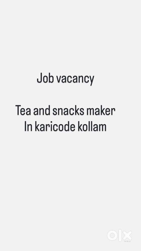 Wanted tea master and snacks master